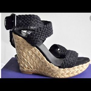 Stuart Weitzman Alex Wedge Crochet Espadrille
